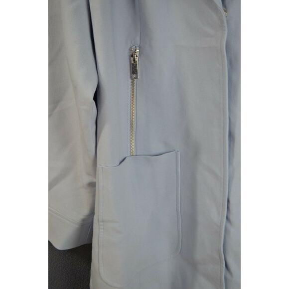Ellos Trench Coat Womens 20 Blue Long Zip Pockets - Picture 3 of 7